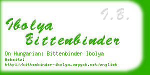 ibolya bittenbinder business card
